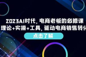 2023AI·时代，电商老板的必修课，理论 实操 工具，驱动电商销售转化