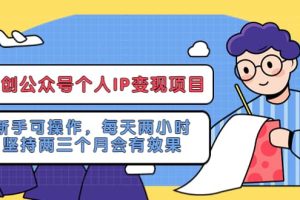 网创公众号个人IP变现项目：新手可操作，每天两小时，坚持两三个月会有效果