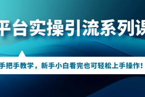 多平台实操引流系列课程，手把手教学，新手小白看完也可轻松上手引流操作