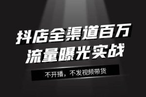 抖店-全渠道百万流量曝光实战，不开播，不发视频带货（16节课）