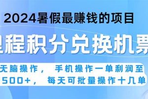 （11127期）2024暑假最赚钱的兼职项目，无脑操作，正是项目利润高爆发时期。一单利…