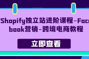 Shopify独立站进阶课程-Facebook营销-跨境电商教程