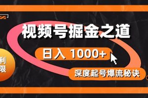 红利无限！视频号掘金之道，深度解析起号爆流秘诀，轻松实现日入 1000+！