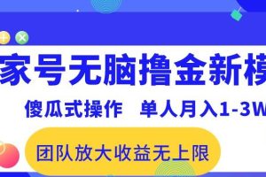 百家号无脑撸金新模式，傻瓜式操作，单人月入1-3万！团队放大收益无上限！