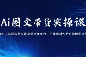 Ai图文带货实操课-用AI工具武装图文带货提升竞争力，不找素材作品也能做图文带货