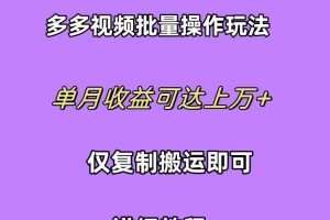 拼多多视频带货快速过爆款选品教程 每天轻轻松松赚取三位数佣金 小白必…