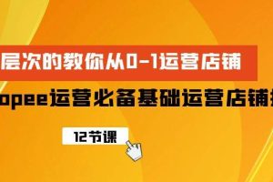 Shopee-运营必备基础运营店铺打造，多层次的教你从0-1运营店铺