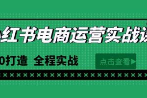 最新小红书·电商运营实战课，从0打造  全程实战（65节视频课）