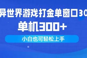 异世界游戏打金单窗口30+单机300+小白轻松上手