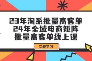 23年淘系批量高客单+24年全域电商矩阵，批量高客单线上课（109节课）