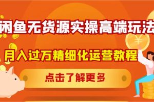 闲鱼无货源实操高端玩法，月入过万精细化运营教程