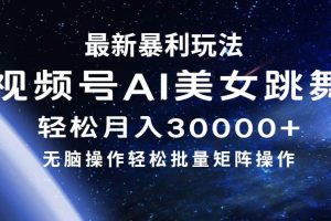 （12377期）最新暴利玩法视频号AI美女，简单矩阵轻松月入30000+