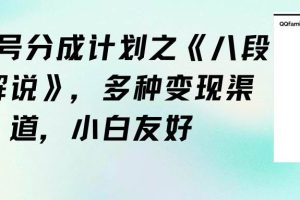 视频号分成计划之《八段锦解说》，多种变现渠道，小白友好（教程+素材）