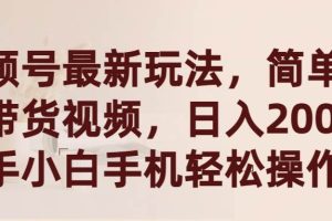 视频号最新玩法，简单搬运带货视频，日入2000+，新手小白手机轻松操作