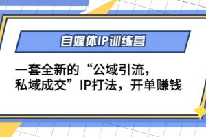 自媒体IP训练营(12+13期)一套全新的“公域引流，私域成交”IP打法