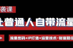 让普通人自带流量的逆袭课：流量密码+IP打造+运营技术·财富路径