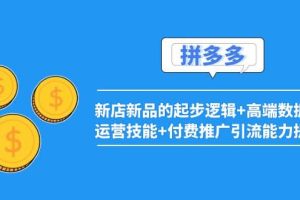 2022拼多多：新店新品的起步逻辑+高端数据化运营技能+付费推广引流能力提升