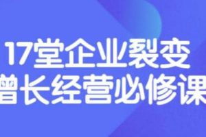 《盈利增长17堂必修课》企业裂变增长的经营智慧，带你了解增长的本质