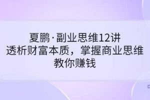 副业思维12讲，透析财富本质，掌握商业思维，教你赚钱