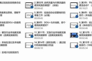 本地同城·推核心方法论，本地同城投放技巧快速掌握运营核心（16节课）