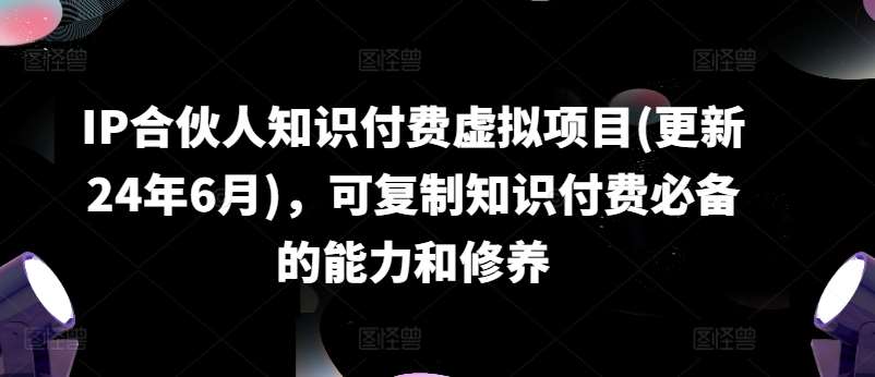 IP合伙人知识付费虚拟项目(更新24年6月)，可复制知识付费必备的能力和修养插图