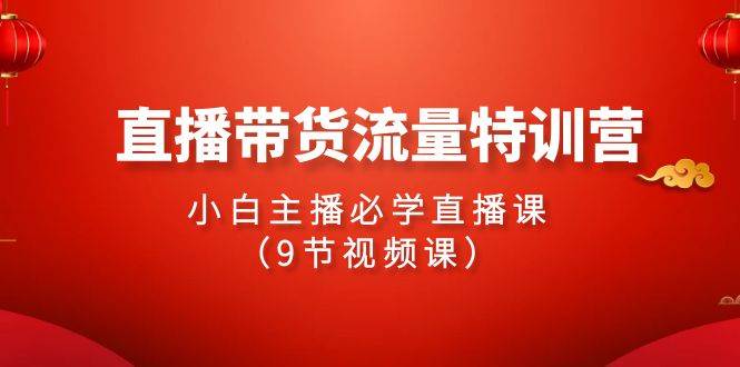 2024直播带货流量特训营，小白主播必学直播课（9节视频课）插图