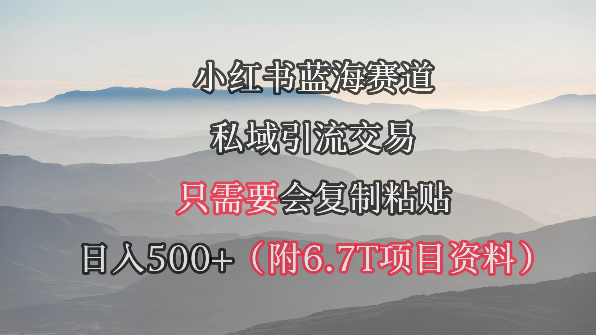 小红书短剧赛道，私域引流交易，会复制粘贴，日入500+（附6.7T短剧资源）插图