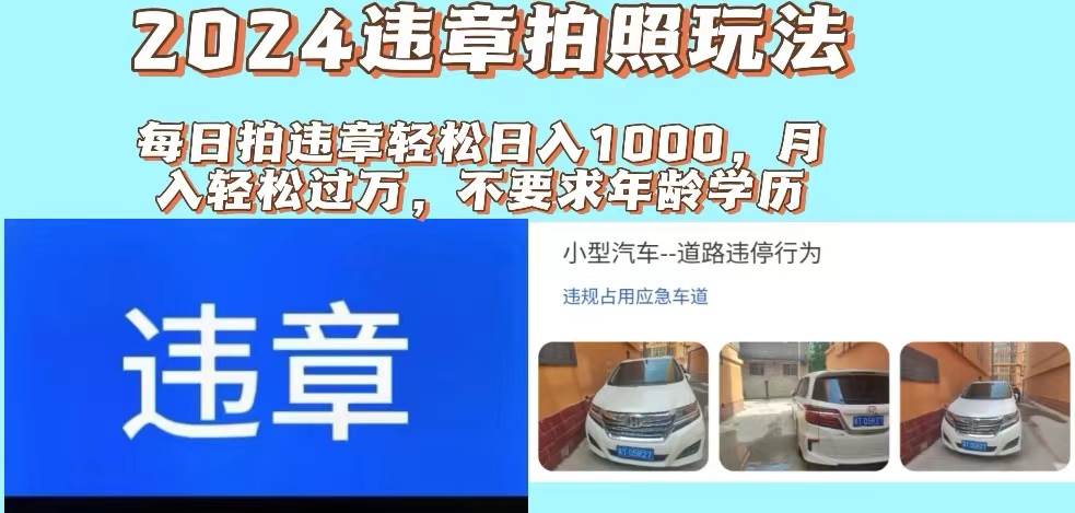 2024违章拍照新玩法，推广躺赚+拍照赚钱双模式，日入1000+插图