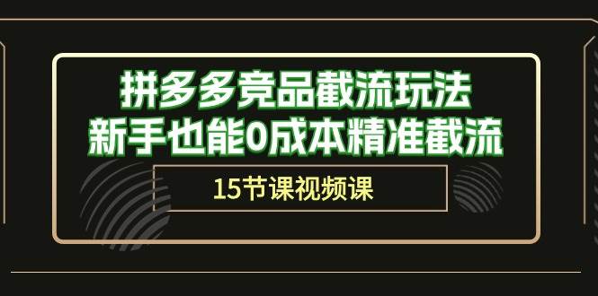 拼多多竞品截流玩法，新手也能0成本精准截流（15节课）插图