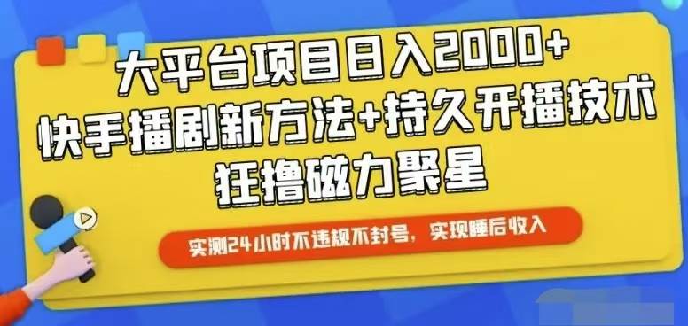 （10694期）快手24小时无人直播，真正实现睡后收益插图