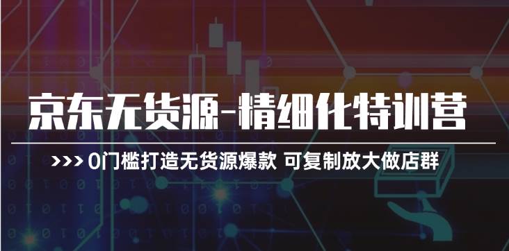 京东无货源-精细化特训营，0门槛打造无货源爆款 可复制放大做店群插图