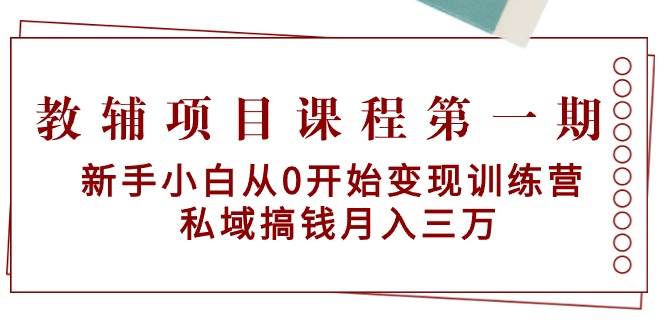 教辅项目课程第一期：新手小白从0开始变现训练营  私域搞钱月入三万插图