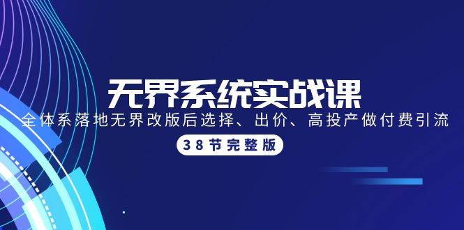 无界系统实战课：全体系落地无界改版后选择、出价、高投产做付费引流-38节插图