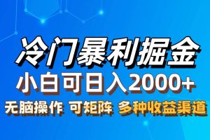 （12440期）最新冷门蓝海项目，无脑搬运，小白可轻松上手，多种变现方式，一天十几…