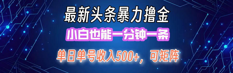 最新头条撸金，小白也能一分钟一条插图