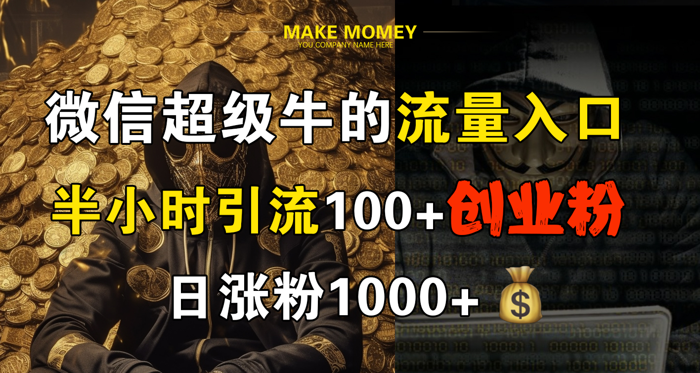 微信超级牛的流量入口，半小时引流100+创业粉，日涨粉1000+插图