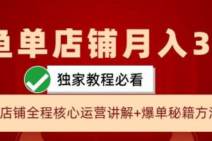 闲鱼单店铺月入3W+实操展示，爆单核心秘籍，一学就会