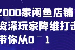 闲鱼已经饱和？纯扯淡！2000家闲鱼店铺资深玩家降维打击带你从0–1