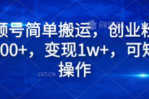 视频号简单搬运，创业粉日引300+，变现1w+，可矩阵操作