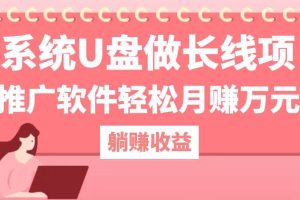 用系统U盘做长线项目，推广软件轻松月赚万元