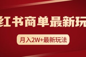 小红书商单暴力起号最新玩法，月入2w+实操课程