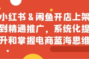 小红书&闲鱼开店上架到精通推广，系统化提升和掌握电商蓝海思维