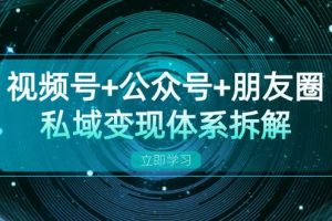 （13174期）视频号+公众号+朋友圈私域变现体系拆解，全体平台流量枯竭下的应对策略