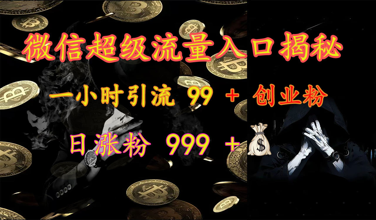 微信超级流量入口揭秘：一小时引流 99 + 创业粉，日涨粉 999 +【揭秘】插图