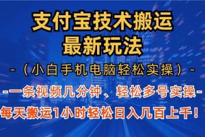 （13204期）支付宝分成技术搬运“最新玩法”（小白手机电脑轻松实操1小时） 轻松日…