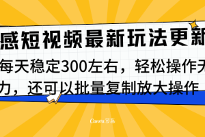 最新情感短视频新玩法，实测每天稳定300左右，轻松操作无压力