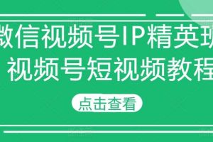 微信视频号IP精英班-视频号短视频教程