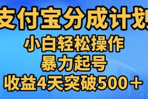 11月支付宝分成”暴力起号“搬运玩法