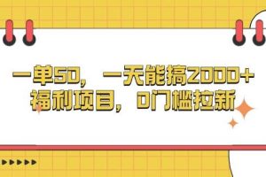 （13295期）一单50，一天能搞2000+，福利项目，0门槛拉新