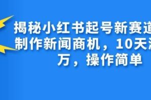 揭秘小红书起号新赛道，AI制作新闻商机，10天涨粉1万，操作简单